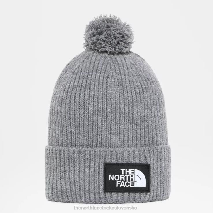 HLH08124 sivá The North Face tnf logo box pom čapica